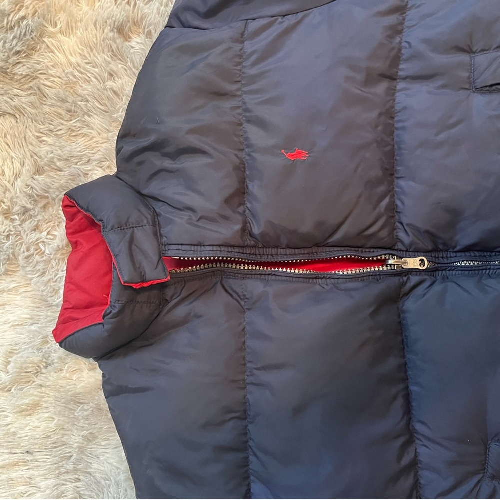 Vintage Reversible Polo Ralph Lauren Navy/ Red Puffer Jacket - Picture 8 of 12